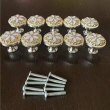 10pcs Handles + 10pcs Screws, Vintage European Floral Style Single Hole ABS Small Pull Handles For Wardrobe, Cabinet, Drawer, Furniture Hardware Door Knobs - Retro Handle - View 10