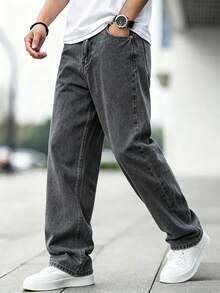 Celana Jeans Skinny Slim Fit Kasual Pria - Cocok untuk Semua Musim - Dark Grey - View 5