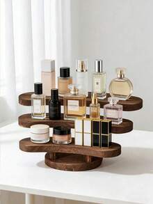 1pc Vintage Carbonized Wooden 3-Tier Desktop Storage Rack, Vertical Shelf, Jewelry Display Stand, Wooden Tray Holder, Wooden Tray, Cosmetics Perfume Accessories Display Rack, Tea Ceremony Storage Rack, Suitable For Restaurant, Kitchen, Hotel, Home Storage - View 8