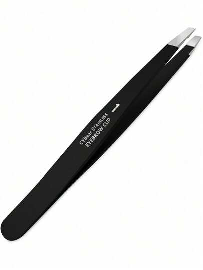 1pc Women's Pointed Tweezers, Suitable For Facial Hair Removal, Seamless Precision Tweezers, Can Be Used For Eyebrow Grooming, Lip Area Hair Removal, Ingrown Hair Removal, Splinter Removal, Glass Shard Removal (Black), Suitable For Makeup Scenarios, Home Use, Vanity Storage, Travel, Bedroom Placement, Belongs To Makeup Accessories, Tweezers Category, High Cost-Performance, Can Be Used As Christmas Gift, Makeup Supplies, Makeup Tools, Affordable Good, Gift, Women's Gift, Christmas Gift