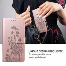 1pc Embossed Wallet Case Compatible With Apple 17 Pro Max, A57, Note 15 PRO, Artificial Leather Protective Shell (Global Version Model, Not Local Model) - Rose Gold - View 5