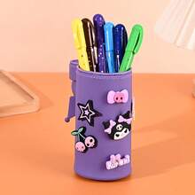 1pc Authentic Cartoon Student Pencil Case, Cute Silicone Pencil Pouch, Adorable Hollow Multi-Function 3D Expandable Silicone Stationery Storage Box, Suitable For Learning, Back To School Prizes, Office Desk Storage - A - View 11