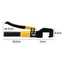 Pinza Ponchadora Hidraulica Crimpadora Profesional 6 Toneladas Presion Para Cable y Terminales Electricas Con Troqueles 8 Dados - Negro - Ver 8