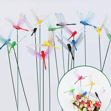 12pcs 3D Dragonfly Ground Stakes, PVC Waterproof Material, Multi-Color Vibrant Design, Can Be Inserted Into Garden Pots, Bouquets, Vases, Outdoor Garden, Patio Landscaping Decoration, Enriching Greenery Landscape Layers - A - View 6