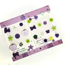 8/15/20/25/35/40/45/55/60/65Pcs/Box Purple Resin Buttons, Assorted Shapes Random Styles, Apple, Star, Flower, 2-Hole 4-Hole Sewing Buttons, Suitable For Clothing, Scrapbooking, Handmade DIY - Multiple Styles - View 6