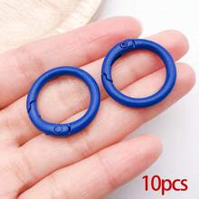 10/30/50pcs Metal Spring O-Ring Round Carabiner Key Ring Candy Color Quick Release Clip DIY Accessories For Keychain, Bag, Handbag - Multicolor - View 27