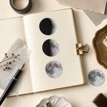 45pcs/Box Calendar Moon Phase Decorative Stickers For Laptop, Planner, Scrapbook, Cup, Diary, Notebook, Photo Album, Phone Case - Moon - View 7