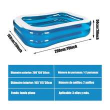 Inflatable Pools For Kids And Adults, Rectangular Family Pools, Made Of Double-Layer Reinforced PVC, Durable And Foldable. - A - View 11