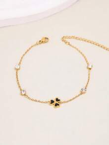 1pc Elegant Casual Commute Stainless Steel Versatile Women's Adjustable Bracelet - Flowers - View 10