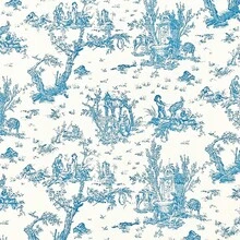 Tecido Jacquard Estampado Toile de Jouy Para Decoração 2,80m de Largura Diversas Cores e Tamanhos - Toile de Jouy - Visão 11
