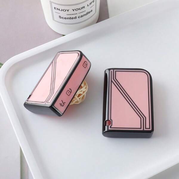 Black/Pink Bow Round Buckle With Black TPU Car Key Case Suitable For Lynk & Co 03 Key Cover 06/07/01/Z10 Cute Full Cover 09 Premium 02 05 08Emp Shell Buckle Car Additions
