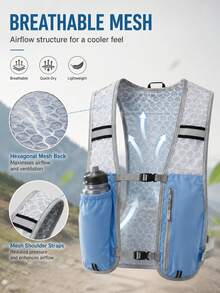 Lightweight Running Water Bottle Vest With Phone Pocket, Cycling Backpack With Multi-Functional Storage And Adjustable Water Bladder, Suitable For Running, Cycling, Hiking, Marathon And Fitness, Unisex - Multicolor - View 6