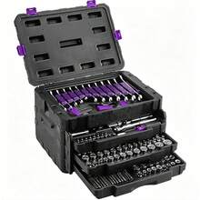 115/46pcs Socket Wrench Set - Durable Chrome Vanadium Steel, Non-Electric Metal Tools, Suitable For Home And Garage Maintenance - Includes Portable Case, Perfect Gift For Father - Multicolor - View 1