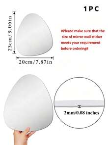 1 Piece Irregular Round Pattern Mirror Wall Sticker, Acrylic Material, Easy Installation, Kids Room Decorative Mirror, Home Decor, Wall Art - Silver - View 11