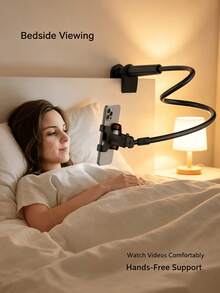 360° Rotatable Adjustable Gooseneck Phone Holder, Universal Phone Stand For 4-7 Inch Smartphones, Reserved Charging Port, Stylish Desktop Room Decor, Suitable For Bedroom, Bathroom, Kitchen And Living Room Daily Use - Multi-color - View 2