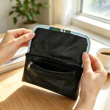 1PC Street Style Bored Ape Smoking Accessories Clutch Bag, 6 Colors PU Leather Flexible & Durable, Layered Storage Design With Zipper Compartments And Card Slots, Macaron Base Colors With Quirky Ape Pattern, Portable Pocket-Sized Universal - 1PC - View 7