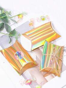 10/20pcs Mini Cardboard Boxes Silver Pillow Shaped Gift Boxes, Wedding, Holiday And Birthday Party Decoration Packaging Boxes, Christmas Gift Packaging - Multicolor - View 11