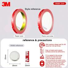3M Double-Sided Transparent Strong Adhesive Tape, Thickened High-Temperature Resistant High-Adhesion Foam Tape For Car And Home Use, Damage Free Adhesive - Transparent Version - 3 Meters In Length - View 12