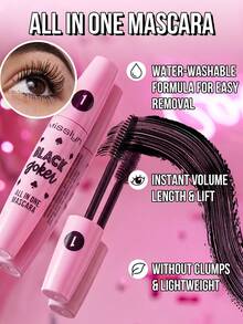 MISSLYN 4-Piece Eyes Lips Done Set, 3-Step Daily Exquisite Makeup Kit, Instant Volumizing & Lengthening Washable Mascara, Rich Black Cream Eyeliner, Silky Texture Lipstick, All-Day Wear, Suitable For Atmospheric Party Makeup,Back-To-School Gift - #01+#01+#56 - View 4