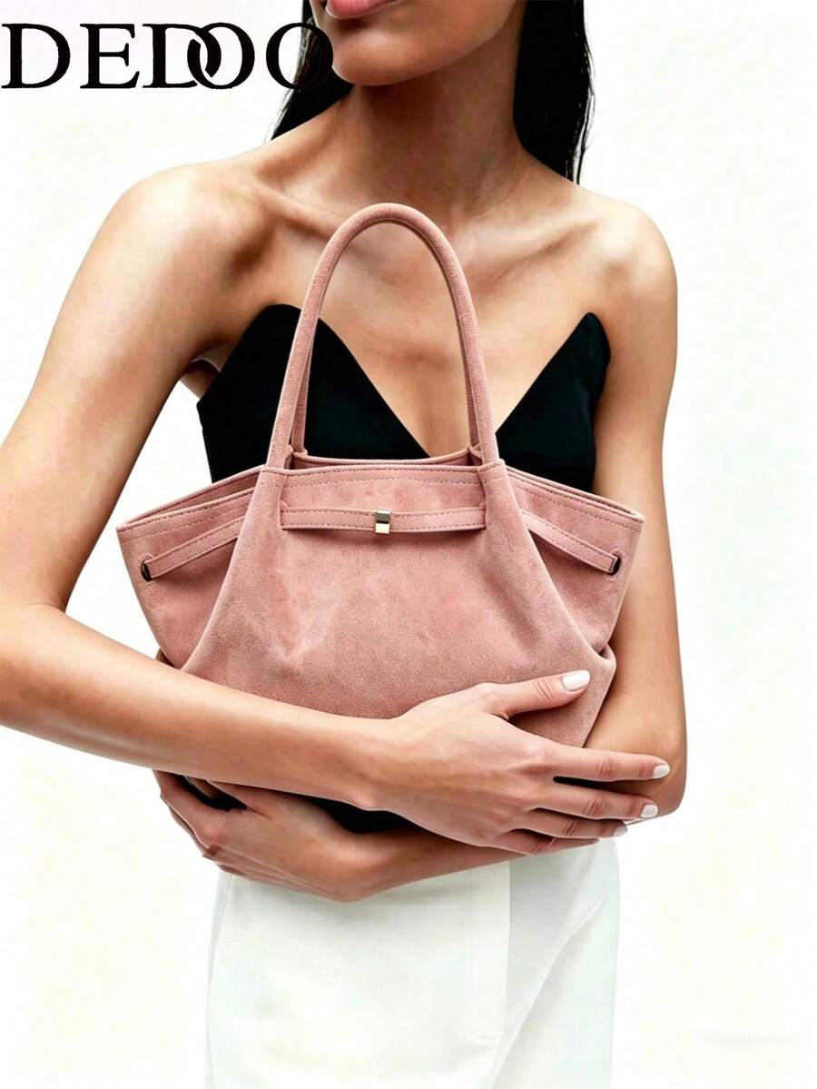 Dedoo European And American Fashion Design Buckle Suede Bucket Bag, Women's Autumn/Winter Shopping, Commuting, Party Gift Handbag
