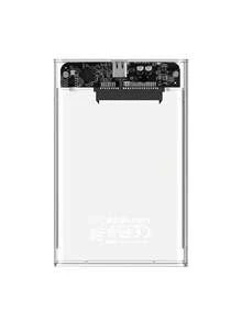 EAGET Carcasa de disco duro portátil, Carcasa de disco duro externo SSD SATA a USB 3.0, Carcasa de disco duro externo SSD/HDD de 2.5 pulgadas, Caja de disco duro portátil de alta velocidad de 5Gbps USB 3.0 a Tipo-C transparente, compatible con sistema Windows de PC/portátil - transparente - Ver 10