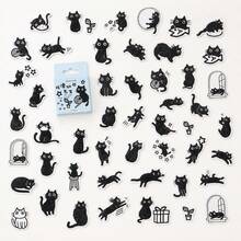 1 Box Cute Animal Cat Paper Stickers, Decorative Material Stickers, Suitable For Collage, Scrapbooking, DIY Journal, Gift Stickers, Back To School Essential - Cat - View 2