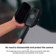 Funda protectora y bolsa de almacenamiento Insta 360 X4 X5 (compatible con la cubierta de lente original), bolsa de almacenamiento portátil pequeña, funda protectora de viaje de carcasa dura, con correa de muñeca y mosquetón, adecuada para accesorios Insta360 X4 X5 - Ver 1