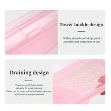 Nail Art Tools Disinfection Cleaning Box Rectangular Double Layer Cleaning Box Tweezers Cuticle Scissors Steel Pusher Nail Drill Bit Cleaning Soaking Draining Tray Nail Art Tools Storage Box - Multicolor - View 9
