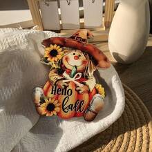 1pc Autumn Scarecrow Wooden Desktop Decor - Seasonal Farmhouse Centerpiece Decoration For Thanksgiving And Autumn Holiday Home, Office, Living Room, Bedroom, Cafe - Featherless Design For Christmas, Wedding Season, Halloween - A - View 5