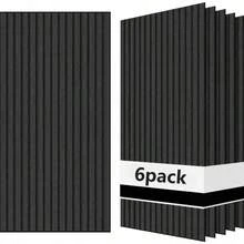 6 Pieces Of Self-Adhesive Sound-Absorbing Panels, High-Density Noise Reduction PVC Surface, 23.6 X 11.8 X 0.4 Inches - Wall Decoration Sound Insulation Panel, Self-Adhesive Great Wall Panel, Suitable For Background Walls, Wall Sound-Absorbing Panel - 6pcs - View 5