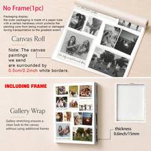 1pc Custom Best Friend Photo Collage Template Customized Wall Art, Style Custom Poster,12‑Photo Layout Pictures Custom Photo, Best Friend Birthday Gift, Customizable Things, Room Decor, Optional Frame. - Multicolor - View 4
