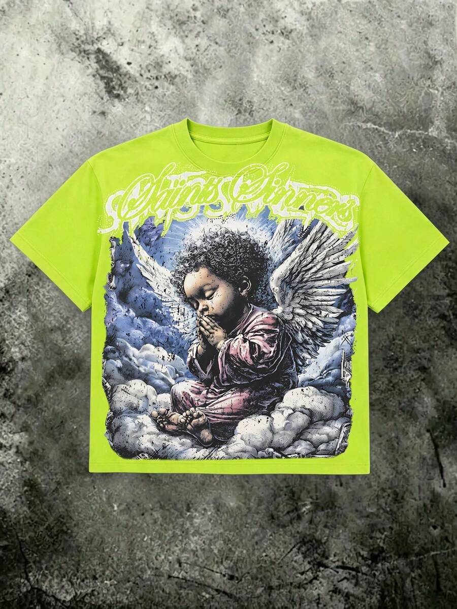 Women T-Shirts - 螢光綠 - 查看 1