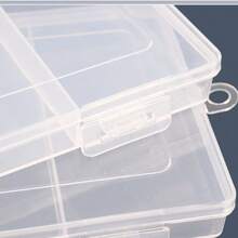 1pc Transparent Plastic PP 3-Compartment Rectangular Box With Lid, Fishing Tackle Parts, Jewelry, Tools, Fishing Accessories Packaging Storage Box, 3-Compartment Sewing Tools Storage Box, Transparent Plastic Electronic Components Accessories, Fishing Tackle Jewelry PP Box, Rectangular Box - Clear - View 7
