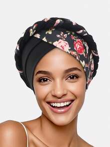1 buah/2 buah Topi Jilbab Kepang Motif Dua Warna untuk Wanita, Cocok untuk Penggunaan Sehari-hari - beraneka warna - View 24