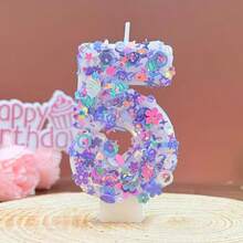 0-9 Number Birthday Candles, Cake Decoration Creative Handmade Candles, Party Holiday Colorful Blue Dopamine - View 18