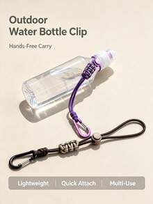 Carabiner Water Bottle Hook, Multifunctional Backpack Outdoor Accessory, Portable Clip, Suitable For Hiking, Camping, Cycling, Hanging Water Bottle/Umbrella, Camping Essential, Hiking Essential, Car Accessory - Multicolor - View 5