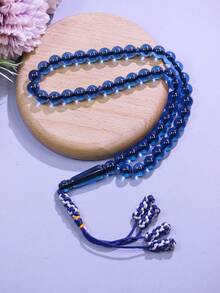 1pc 45pcs 10mm Islamic Prayer Beads With Red Handmade Tassel, Daily Prayer/Recitation Professional Handheld Tasbih, Minimalist Beige Islamic Prayer Beads - Multicolor - View 5