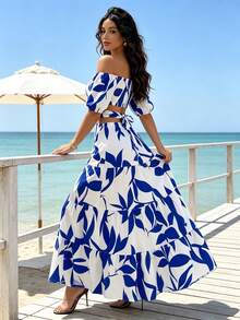 Women Midi Dresses - Blue - View 6