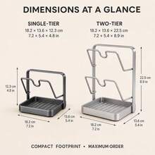 1pc/Kitchen Pot Lid Storage Rack, Made Of Thick Carbon Steel Material, Can Fix The Position Of Pot Lids And Spoons During Cooking. Multi-Functional Kitchen Pot Lid Storage Tool, Equipped With Detachable Drip Tray - Multicolor - View 5