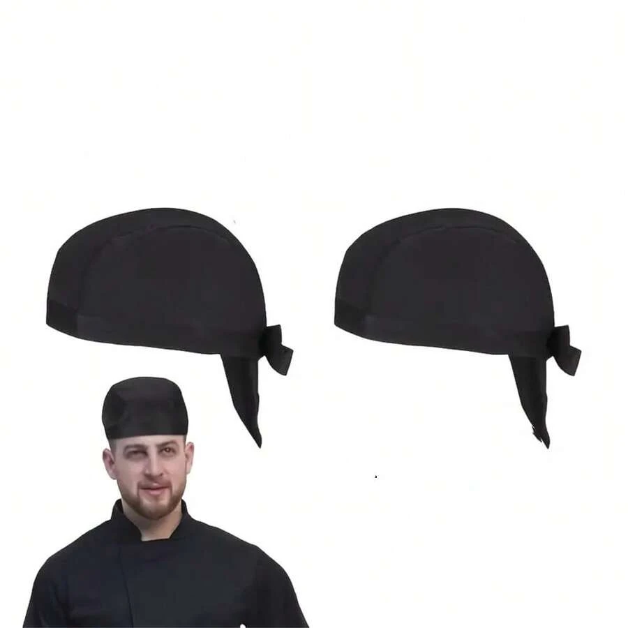 Adjustable Unisex Chef Hat - Breathable Polyester, Black With White Logo, Ideal For Cooking, Restaurants, Hotels, Schools, And Home Kitchens, Professional Chef Gear | Logo Hat | Comfortable Fit, Chef Hat - A - View 1