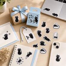 1 Box Cute Animal Cat Paper Stickers, Decorative Material Stickers, Suitable For Collage, Scrapbooking, DIY Journal, Gift Stickers, Back To School Essential - Cat - View 7