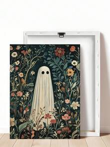1pc Whimsical Ghost Print Dark Cottagecore Floral Halloween Decor, Ghost On Enchanted Flower Meadow William Morris Style, Bedroom Decor,LivingRoom Decor,Dorm Decor,Wall Arts,Wall Decor,Home Decor,Room Decor, Canvas Wall Art, Posters,Optional Frame - 1PCS - View 8