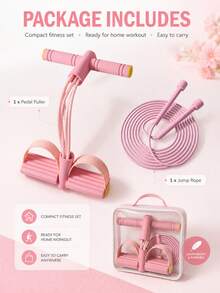 1 Set Resistance Band Set, Jump Rope + Pull-Up Bar, Includes Handles And Foot Pedals, Suitable For Stretching And Fitness. Multi-Functional Unisex Resistance Trainer, Suitable For Yoga Practice - Multicolor - View 9