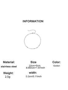 1pc Slim Simple Anklet,Single Shiny Flat‑Link Chain Design,Sparkle Metal Flat Chain,Minimalist Jewelry Women Daily Gathering Holiday Gift‑Giving - Anklets - View 10