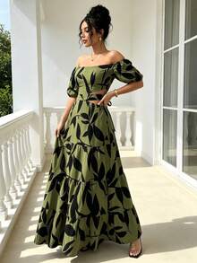 Women Midi Dresses - Green - View 5