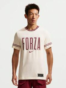 Nike Men's AS JS M NKCT DF TEE USO JANNIK Short Sleeve Knit Collarless T-Shirt TIM6124-110 - Beige - View 1