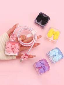 Tas Penyimpanan Kabel Data Kapasitas Besar Gelombang Persegi untuk Kamera CCD, Pengisi Daya Earphone, Kotak Penyimpanan Kartun Lucu Portabel untuk Perjalanan, Warna Solid - MultiWarna - View 8