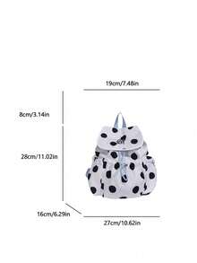 Zaino pieghevole da donna con stampa a pois carino, disponibile in 4 colori, chiusura con patta e coulisse, borsa leggera casual per lo shopping - Multicolore - Visualizzare 8