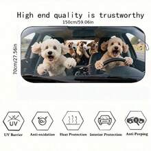 1pc Cute Puppy Car Sun Visor, Funny Car Accessory Design, Suitable For Lovely Ladies, Made Of Polyester Fiber, Effectively Blocks UV Rays, Protects Interior Space, Easy Installation, Fits Various Vehicle Models, Has Heat Insulation And Privacy Protection Functions, Keeps Car Interior Cool, Foldable And Easy To Store. - A - View 8
