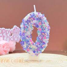 0-9 Number Birthday Candles, Cake Decoration Creative Handmade Candles, Party Holiday Colorful Blue Dopamine - View 5